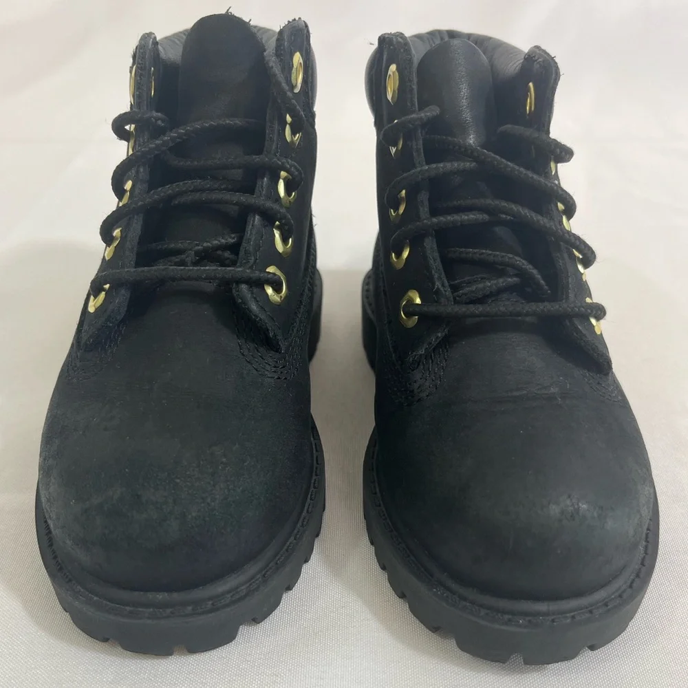 Timberland Toddler Boots Lace Up Black Leather Size 6/22.5 200 Gram Waterproof